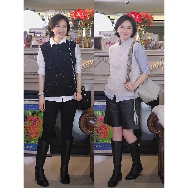 我是摩羯 繁星 绵羊毛菱形格纹肌理扭绳工艺珠片银线针织马甲毛衣