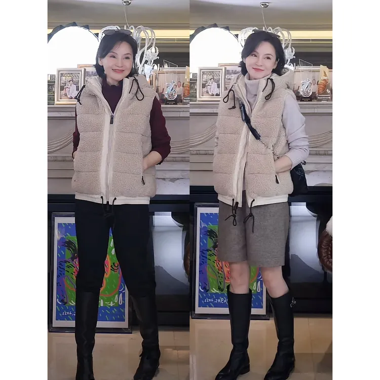 我是摩羯 M家鹅绒马甲90白鹅绒800蓬及细美丽诺羊毛连帽外套