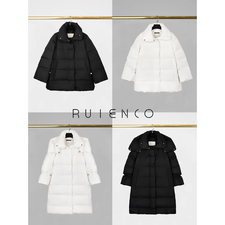 我是摩羯 小狗长羽绒 90白鹅绒进口SAB防水拉链立领连帽保暖蓬松