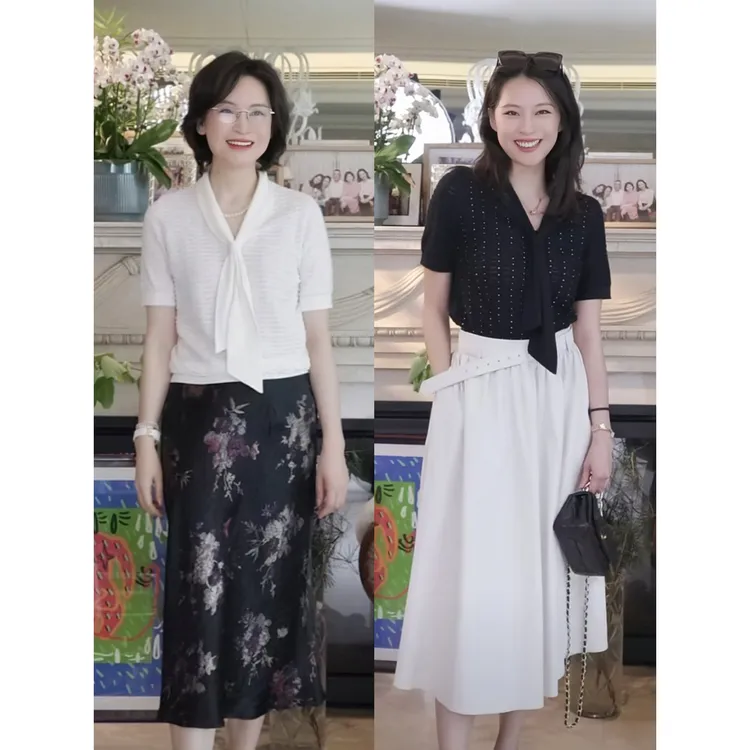 我是摩羯 海上繁星 75支16针谷波挑洞烫钻秋V领秋飘带针织衫