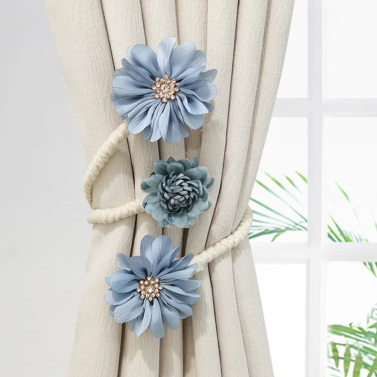 创意花朵窗帘绑带轻奢高档装饰点缀纱帘扎束带窗帘扣收拢捆绑绳