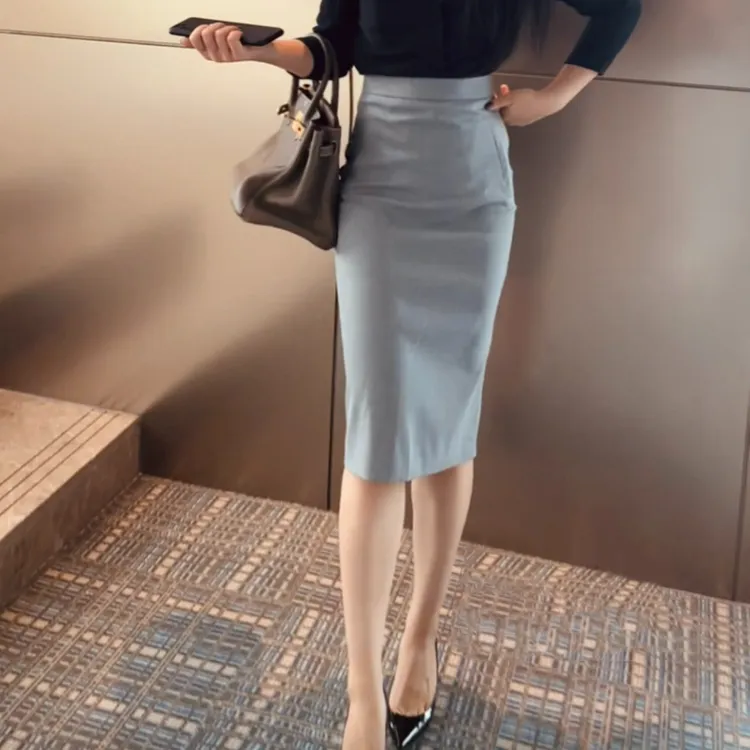 JIA SHI 高腰开叉包臀半身裙气质显瘦时尚修身洋气夏季百搭-QB003