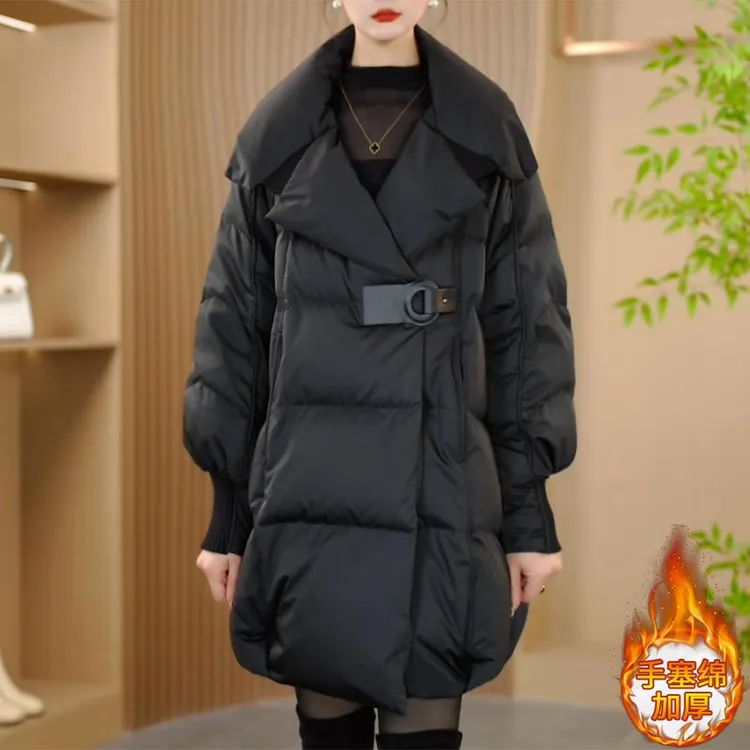 高级感中长款时尚加厚棉服潮2026年冬季新款洋气宽松显瘦保暖外套