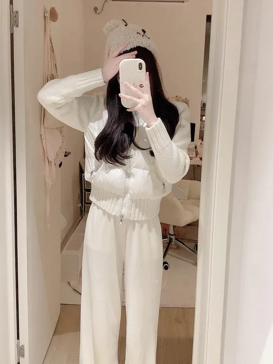 韩版设计感立领针织2025棉服棉衣外套女冬季新款宽松显瘦短款上衣