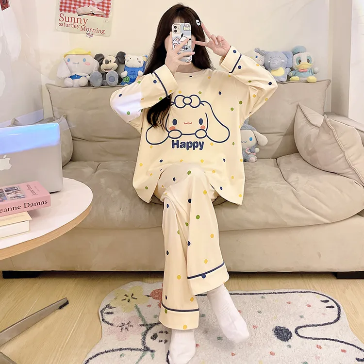 儿童睡衣女孩2025新款春秋纯棉女童秋季薄款长袖中大童初中生12岁