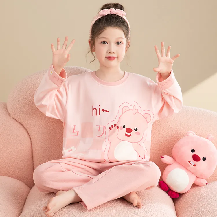 女童睡衣春秋季纯棉长袖2025新款秋冬女孩家居服儿童套装秋天公主