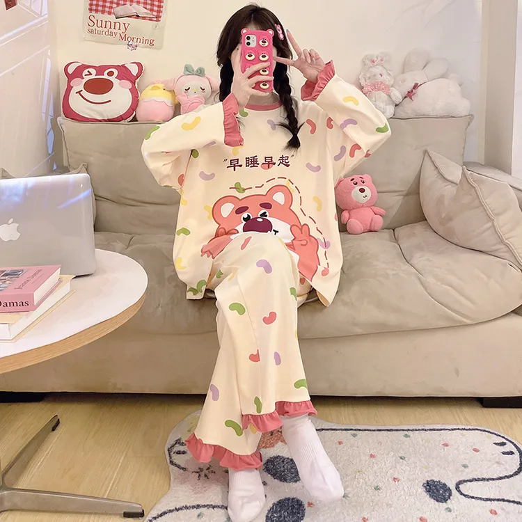 儿童睡衣女孩2025新款12春秋纯棉长袖女童秋季薄款中大童15岁全棉