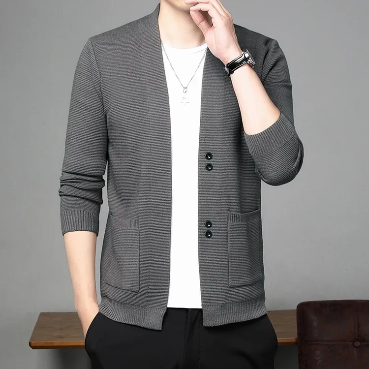 2025新款春秋休闲针织商务修身开衫男士外穿帅气百搭开衫长袖1230