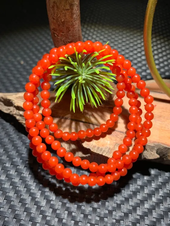 保山 多圈小米珠【直径5左右】锦红色佩戴保养天然满肉红润饱满