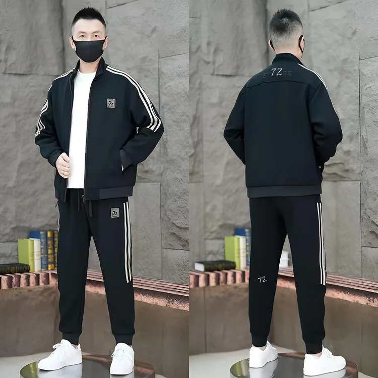 休闲运动服套装男2025秋季新款立领卫衣搭配束脚卫裤高级感两件套