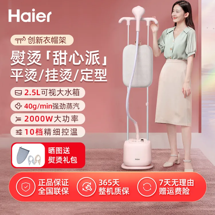 海尔挂烫机立式双杆熨烫机家用小型强劲蒸汽熨斗服装店熨衣烫衣服