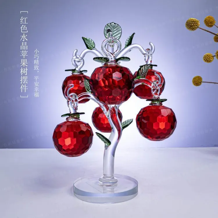 【厂家搬迁促销款】轻奢摆件客厅水晶苹果树6挂12挂装饰品摆件高档