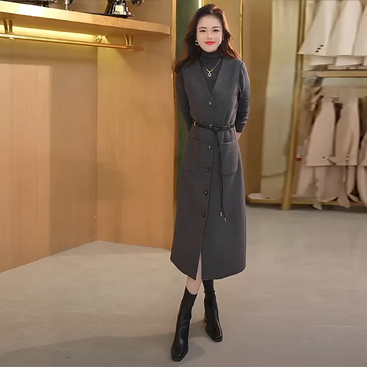 气质马甲背带连衣裙套装女春秋2025新款高端欧货打底背心裙两件套