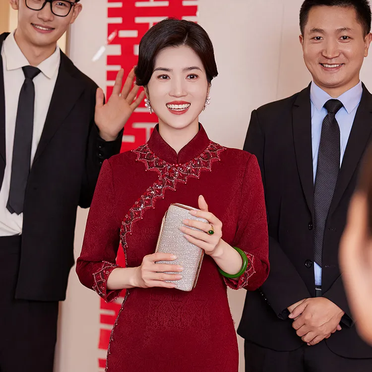 蕾蒂若婚宴婚庆连衣裙高端喜婆婆妈妈装2025新款爆款高档旗袍855