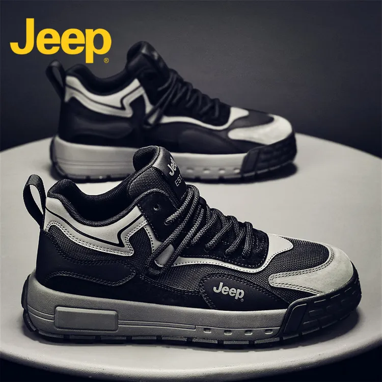 jeep吉普马丁靴男鞋2024新款秋季高级感休闲板鞋子男士高帮鞋男款