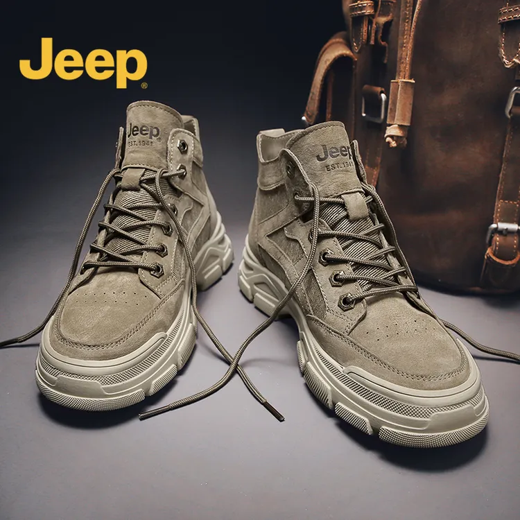 JEEP/吉普男鞋马丁靴男款工装鞋秋季款2024透气中帮复古工装靴子
