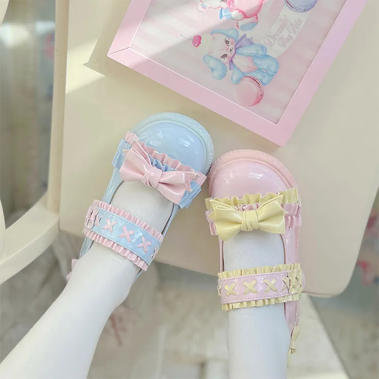 仙女教母原创【结缘千层奶油饼干底】甜美可爱正版呲甜lolita鞋