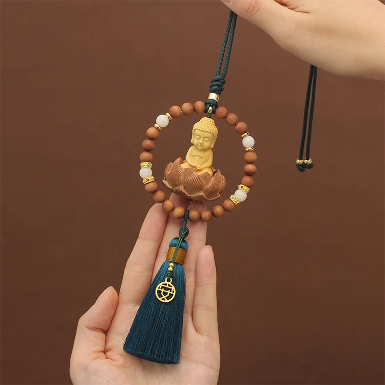 【车载好物】新汽车挂件车内吊饰桃木观音佛祖后视镜平安吊坠男女款