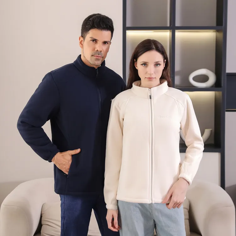 2025新款秋冬保暖外套男女加绒开衫运动加绒加厚摇粒绒外套2416