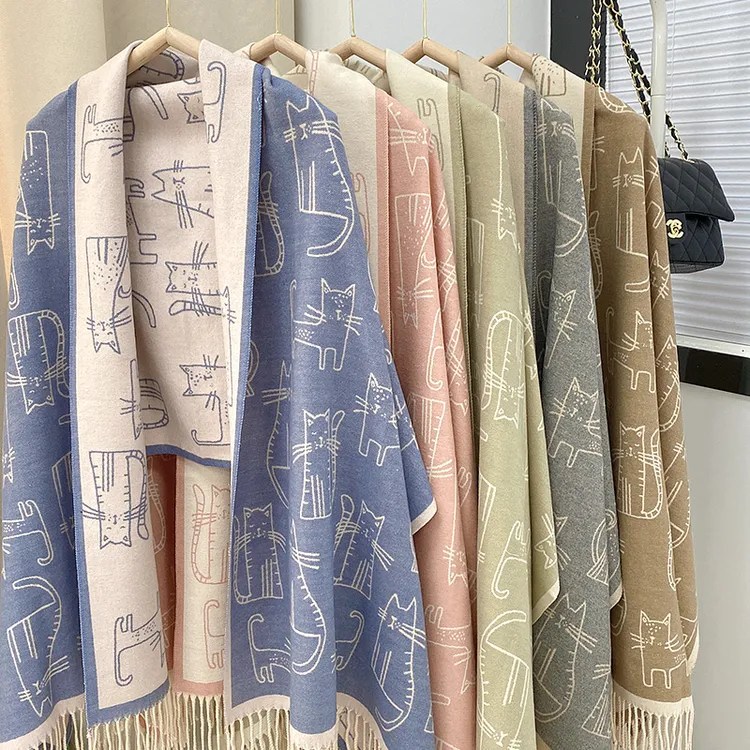 夏季空调披肩春秋外搭女办公室午睡毛毯盖毯仿羊绒围巾女护颈椎