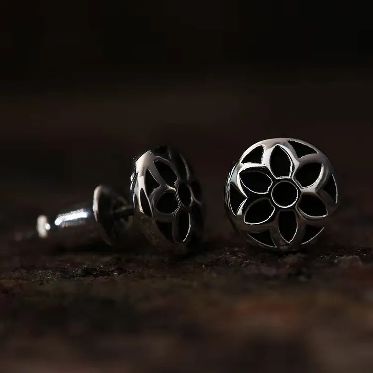 925银耳饰 手工定做925纯银樱花耳钉个性耳饰精品