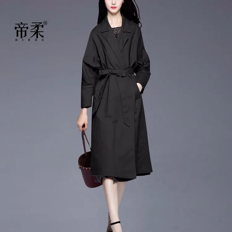 高档品牌风衣女中长款韩版时尚2025秋季新款大气质修身大码薄外套