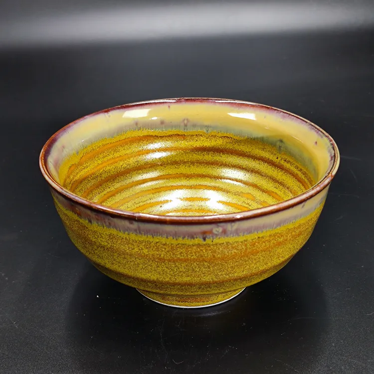 磁州窑国营邯郸五瓷厂创汇金釉窑变粗瓷玄纹大碗