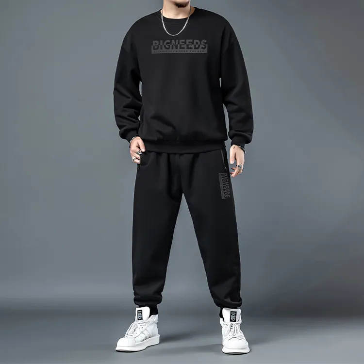 加肥加大运动套装男300斤秋冬大码男士冬季休闲男装加绒加厚卫衣