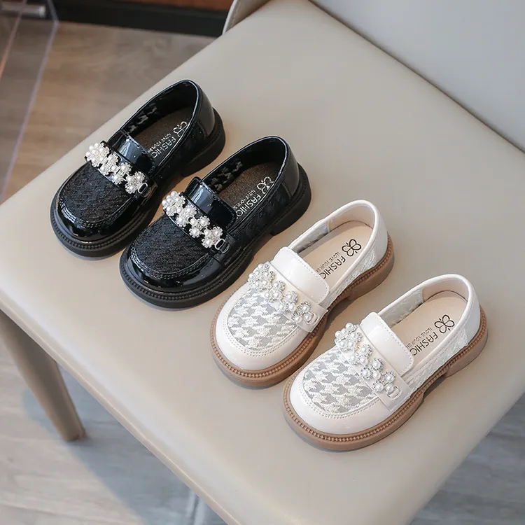 女童小皮鞋2024春秋新款小女孩透气公主网鞋女宝宝软底英伦风单鞋