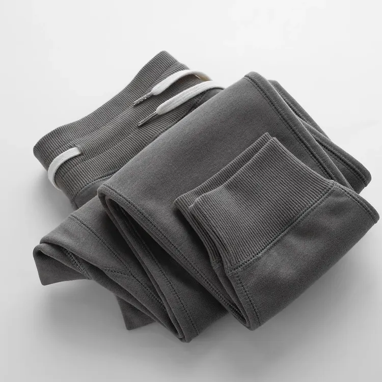 秋冬360g纯棉加厚运动裤男简约净版卫裤男女同款休闲裤加绒修身