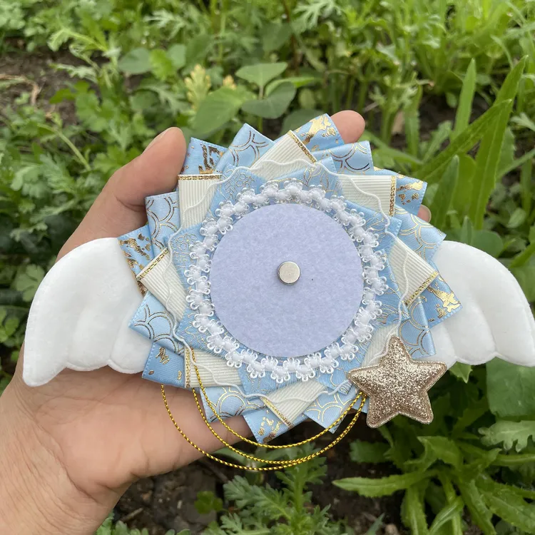 可爱吧唧托徽章托原创天使翅膀通用胸针谷美痛包装饰物白菜吧唧托