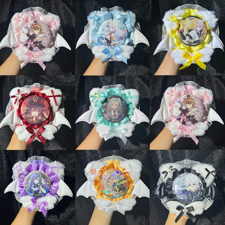 恶魔蝙蝠翅膀diy吧唧托毛绒原创装饰物填充物痛包动漫谷子徽章托