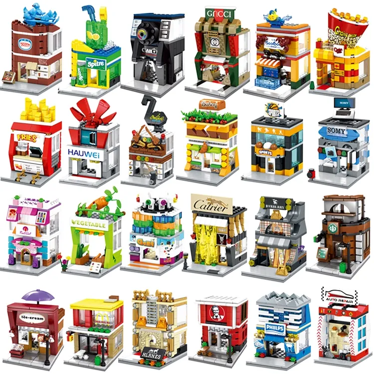 积木嘉年华 森宝街景积木小颗粒迷你城市别墅男女孩益智拼装玩具