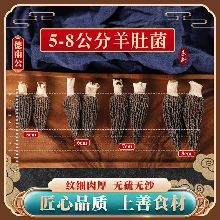 德南公精挑严选头茬5--8公分食用羊肚菌 煲汤炖排骨新鲜美味营养