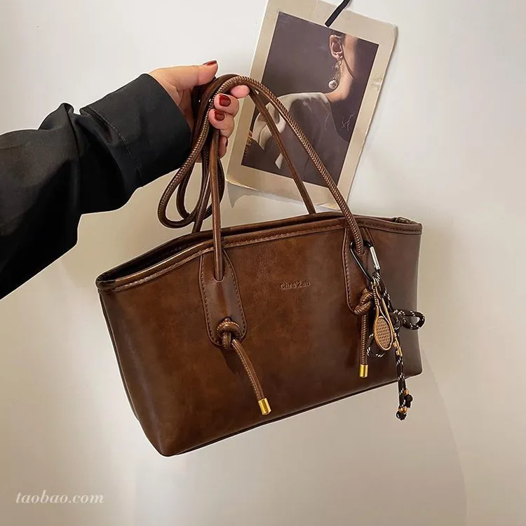 通勤复古大容量包包女2024新款秋冬季百搭单肩包高级感时尚托特包