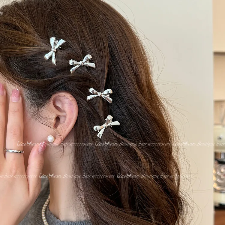 蝴蝶结发夹甜酷少女小号刘海夹发卡边夹碎发夹子鸭嘴夹时尚百搭