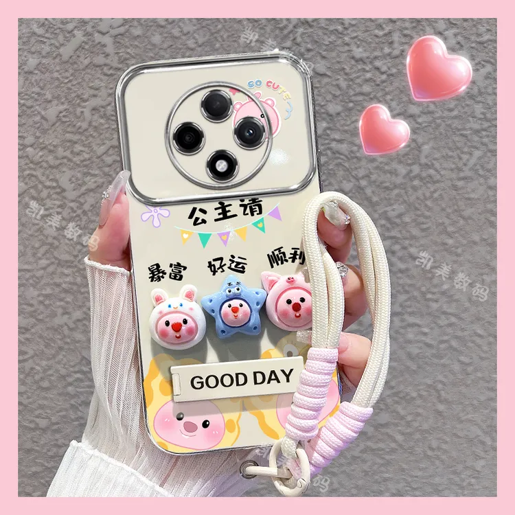 适用oppoa3pro手机壳露比公主大视窗折叠支架防摔套女款卡通可爱