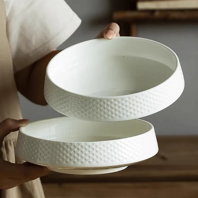 2025家居小蛮腰米饭碗家用轻奢新款简约汤碗沙拉碗西餐厅陶瓷餐具