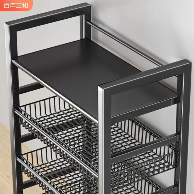 菜篮子落地置物架家用多层果蔬收纳储物多功能厨房烤箱微波炉锅架