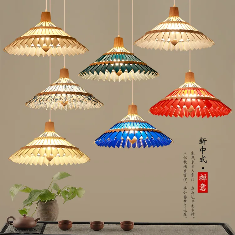 新中式餐厅火锅店复古创意竹灯日式竹艺竹编灯仿古灯笼吊灯中国风