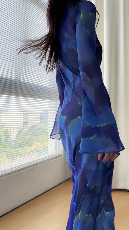 JIRANDESIGN-蓝珊瑚连衣裙