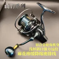 山豹  纺车轮大物轮 远投轮 金属无间隙锚轮25KG卸力海钓轮