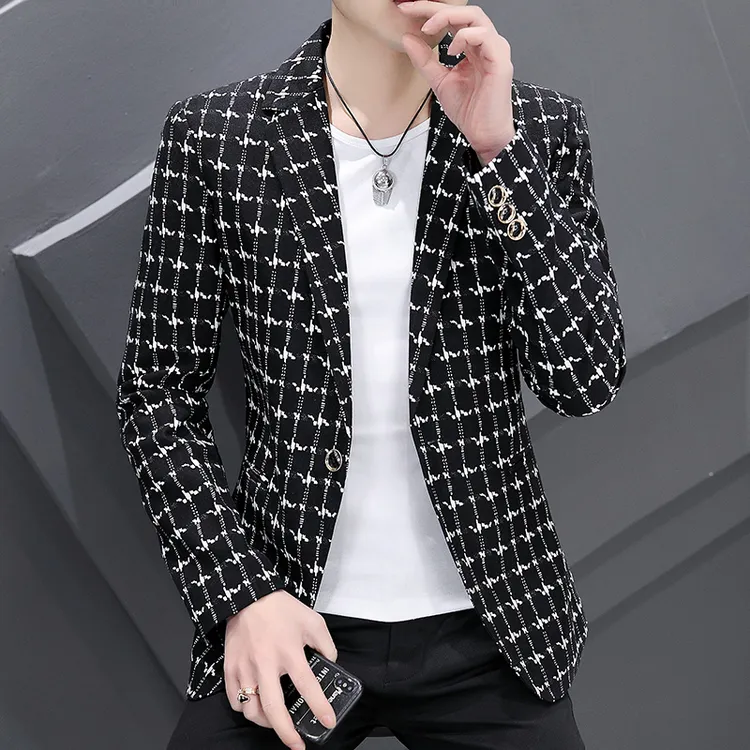 韩版修身时尚高档2025新品爆款男士西服外套青年休闲潮流百搭西装