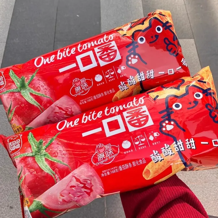 【特价168g包】喜盈盈一口番虾条一口虾番茄味烧烤味原味小零食薯条