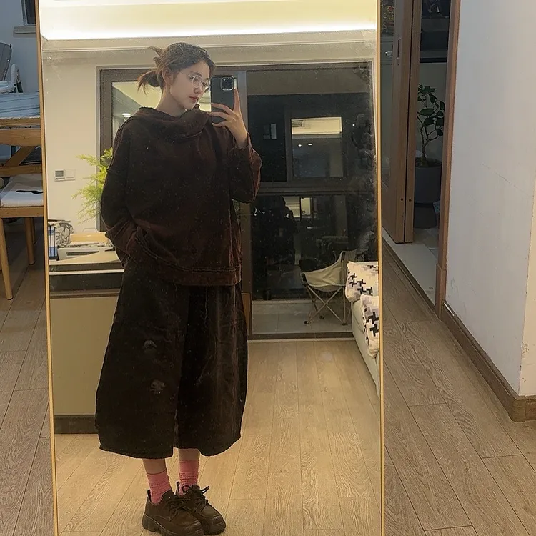 【川原·麻推荐】针织炒色连帽卫衣