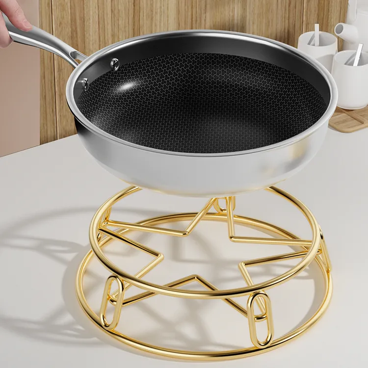 【新疆包邮】不锈钢锅架圆形加粗放锅锅盖架防滑锅垫家用隔热架