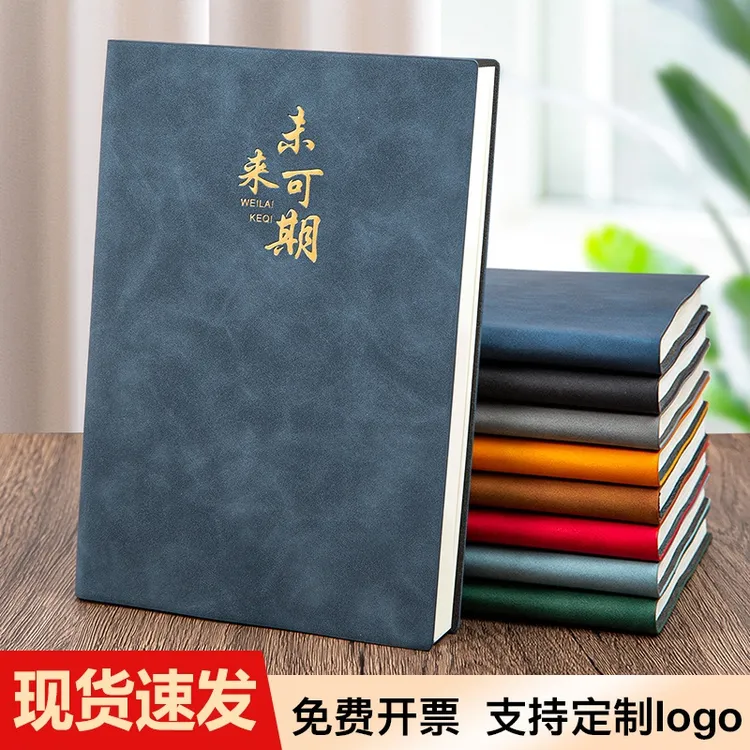 A5高档羊巴皮笔记带笔插办公商务会议礼盒装软皮记事本笔记本定制