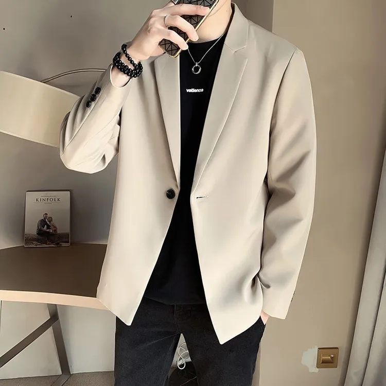 仓石一树高级感痞帅西服外套男春秋季商务韩版轻熟风一粒扣西装