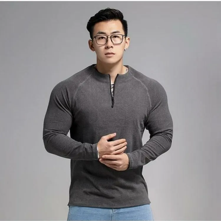 美式运动长袖新款跑步健身T恤男训练秋冬透气打底衫干速干衣弹力