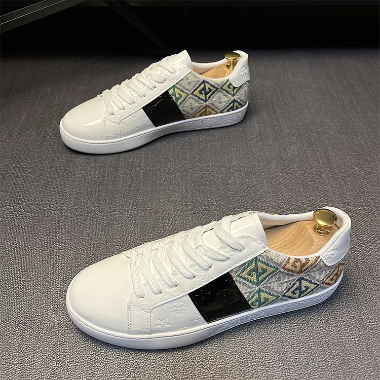 男鞋2024夏季韩版潮鞋男士潮流时尚百搭休闲帮平底透气低帮小白鞋